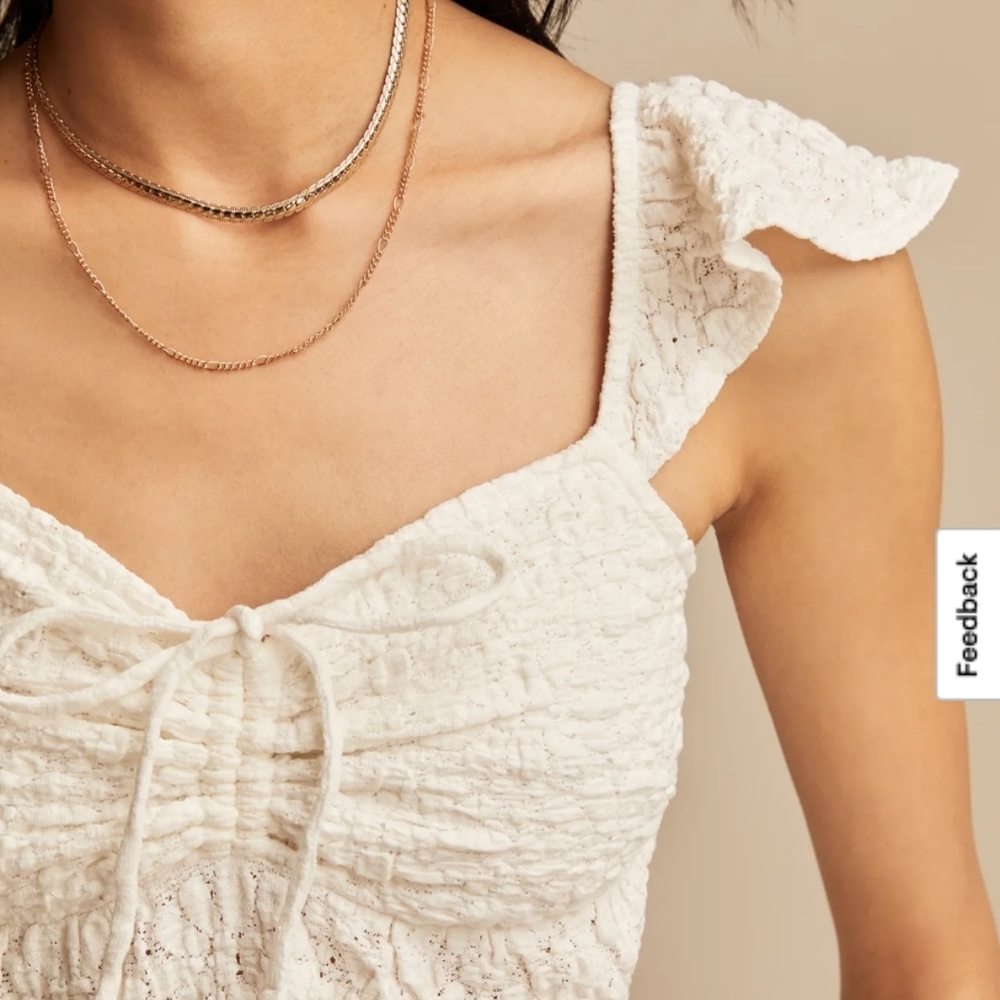 Lucky Brand textured babydoll Cottage Core top Womens Size XXL NWT - Picture 6 of 8